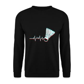 Badminton Badminton Player Heartbeat Badminton - Unisex Sweatshirt - black - Front - Alina (178cm) & Michal (187cm)