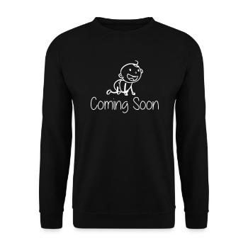 Coming Soon Expectant Mom Pregnancy Baby - Unisex Sweatshirt - black - Front - Alina (178cm) & Michal (187cm)