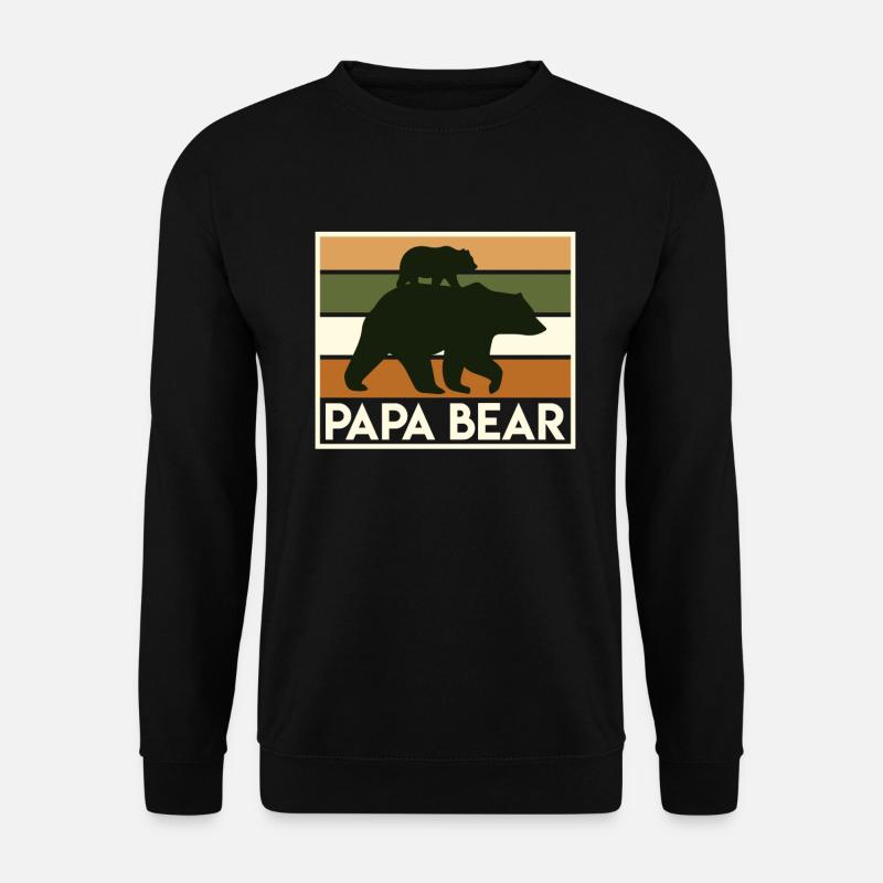Papa Bear werdender Papa Vatertag - Unisex Pullover - Schwarz