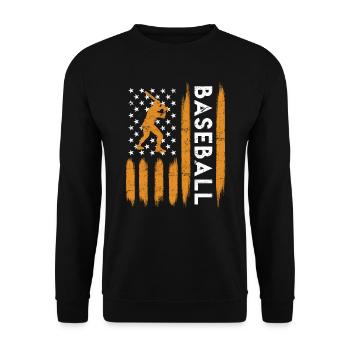 USA Patriot Baseball Baseballer - Unisex Pullover - Schwarz - Vorne - Alina (178cm) & Michal (187cm)
