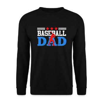 Baseballer Vater Baseball Dad - Unisex Pullover - Schwarz - Vorne - Alina (178cm) & Michal (187cm)