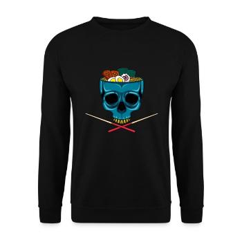 Ramen Totenkopf Ramen Bowl Nudeln japanische - Unisex Pullover - Schwarz - Vorne - Alina (178cm) & Michal (187cm)