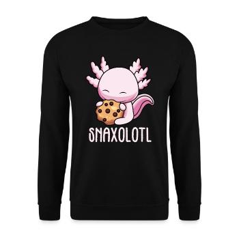 Cookie Axolotl Biscuit Axolotl - Sweat-shirt Unisexe - noir - Devant - Alina (178cm) & Michal (187cm)