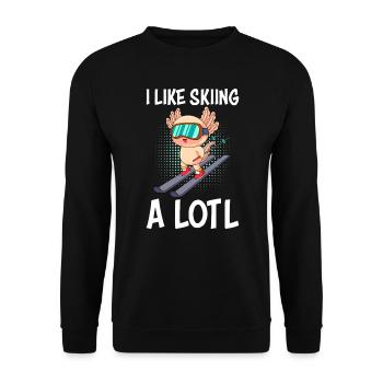 I like Skiing a lotl Ski Skier Apres Ski - Unisex Sweatshirt - black - Front - Alina (178cm) & Michal (187cm)