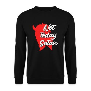 Satan Devil Saying Not Today Satan - Unisex Sweatshirt - black - Front - Alina (178cm) & Michal (187cm)