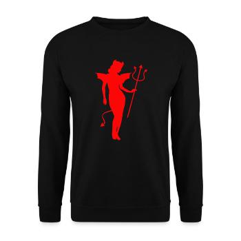 Satan Angel Devil Devil - Unisex Sweatshirt - black - Front - Alina (178cm) & Michal (187cm)