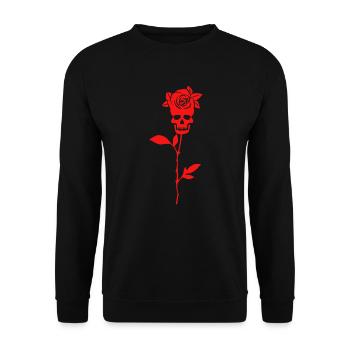 Teufel Blume Satan Rose Teufelchen - Unisex Pullover - Schwarz - Vorne - Alina (178cm) & Michal (187cm)