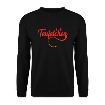 Teufel oder Engel Teufelchen - Unisex Pullover - Schwarz - Vorne - Alina (178cm) & Michal (187cm)