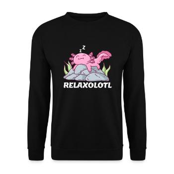 Relaxolotl - Unisex Sweatshirt - black - Front - Alina (178cm) & Michal (187cm)