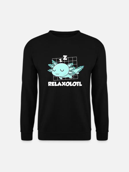 Relaxolotl Langschläfer Axolotl - Unisex Pullover - Schwarz