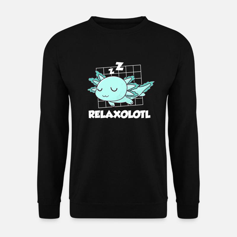 Relaxolotl Late Riser Axolotl - Unisex Sweatshirt - black