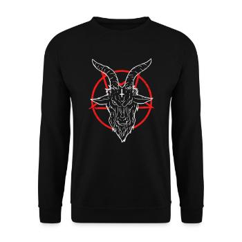 Satan Devil Pentagram Devil - Unisex Sweatshirt - black - Front - Alina (178cm) & Michal (187cm)