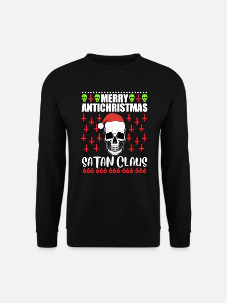 Weihnachten Totenkopf Merry Antichristmas - Unisex Pullover - Schwarz