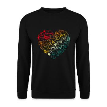 Books Love Heart Bookworm Bookworm - Unisex Sweatshirt - black - Front - Alina (178cm) & Michal (187cm)