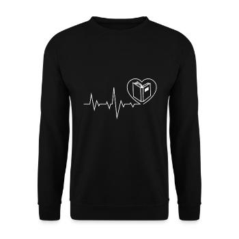 Bookworm Books Heartbeat Book - Sweat-shirt Unisexe - noir - Devant - Alina (178cm) & Michal (187cm)