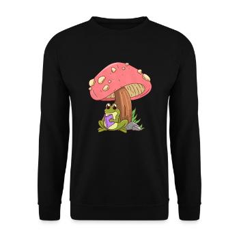 Read Frog Under Mushroom Book Teacher Books - Unisex Sweatshirt - black - Front - Alina (178cm) & Michal (187cm)