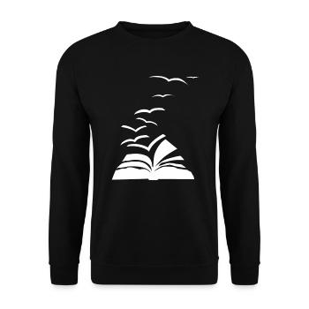 Bookworm Birds Seagulls Books - Unisex Sweatshirt - black - Front - Alina (178cm) & Michal (187cm)
