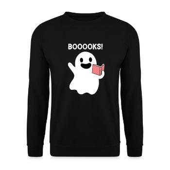 Boooook's Book Spirit Book Reading Ghosts Ghost - Unisex Sweatshirt - black - Front - Alina (178cm) & Michal (187cm)