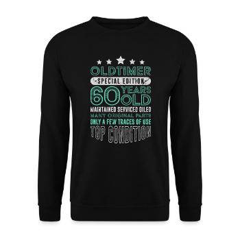 60ème anniversaire Oldtimer voiture 60 ans anniversaire - Sweat-shirt Unisexe - noir - Devant - Alina (178cm) & Michal (187cm)