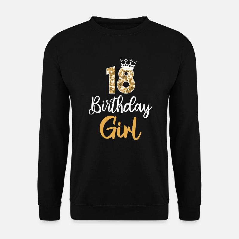 18. Geburtstag Mädchen 18 Birthday Girl 18 Jahre - Unisex Pullover - Schwarz