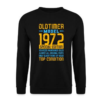 Oldtimer 1972 50th birthday 50 years - Unisex Sweatshirt - black - Front - Alina (178cm) & Michal (187cm)