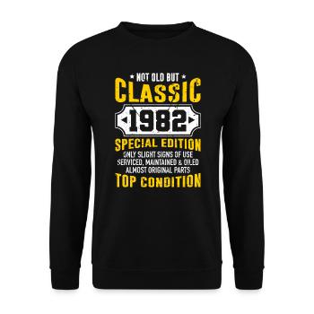 Pas vieux mais classique 1982 40e anniversaire - Sweat-shirt Unisexe - noir - Devant - Alina (178cm) & Michal (187cm)