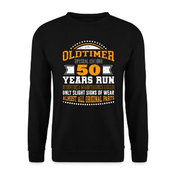 Oldtimer 50 years 50th birthday men - Unisex Sweatshirt - black - Front - Alina (178cm) & Michal (187cm)