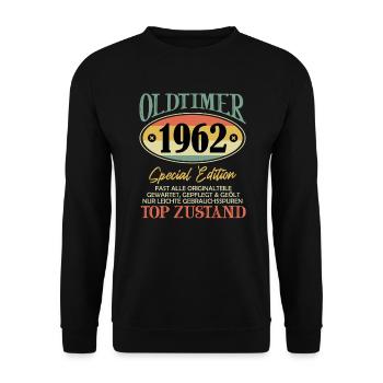 Oldtimer 1926 Top Zustand 60. Geburtstag 60 Jahre - Unisex Pullover - Schwarz - Vorne - Alina (178cm) & Michal (187cm)