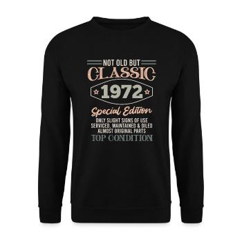 Not old but Classic Retro 50th birthday 50 years - Unisex Sweatshirt - black - Front - Alina (178cm) & Michal (187cm)