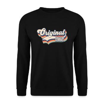 Original 1962 Jahrgang 60. Geburtstag 60 Jahre - Unisex Pullover - Schwarz - Vorne - Alina (178cm) & Michal (187cm)