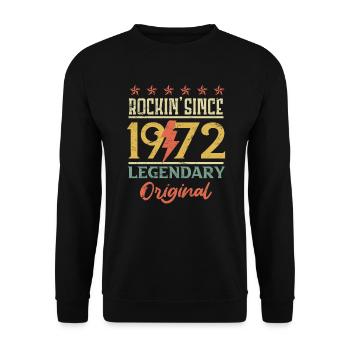 Rockin depuis 1972 50 ans 50e anniversaire - Sweat-shirt Unisexe - noir - Devant - Alina (178cm) & Michal (187cm)