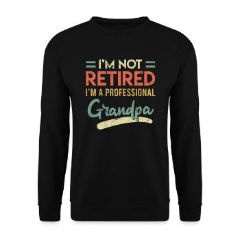 Pension 2022 Full-time Grandpa no pensioner Pension - Unisex Sweatshirt - black - Front - Alina (178cm) & Michal (187cm)
