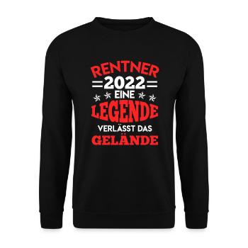 Rente 2022 Eine Legende verlässt das Gelände - Unisex Pullover - Schwarz - Vorne - Alina (178cm) & Michal (187cm)