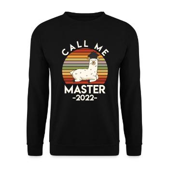 Uni Graduate Call Me Master 2022 Degree - Unisex Sweatshirt - black - Front - Alina (178cm) & Michal (187cm)