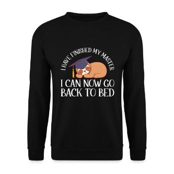 Master 2022 made sloth off to bed - Unisex Sweatshirt - black - Front - Alina (178cm) & Michal (187cm)