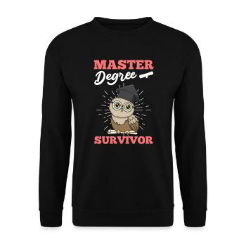 Master Degree Survivor Master Abschluss - Unisex Pullover - Schwarz - Vorne - Alina (178cm) & Michal (187cm)