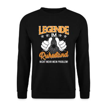 Legende im Ruhestand Rentner 2022 Rente - Unisex Pullover - Schwarz - Vorne - Alina (178cm) & Michal (187cm)