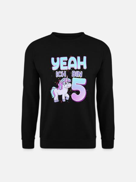 Yeah ich bin schon 5 Jahre 5. Geburtstag - Unisex Pullover - Schwarz