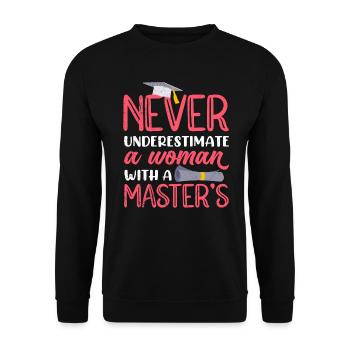 Master Abschluss Frau Master 2022 - Unisex Pullover - Schwarz - Vorne - Alina (178cm) & Michal (187cm)