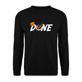 Master's Degree Bachelor's Degree Done - Unisex Sweatshirt - black - Front - Alina (178cm) & Michal (187cm)