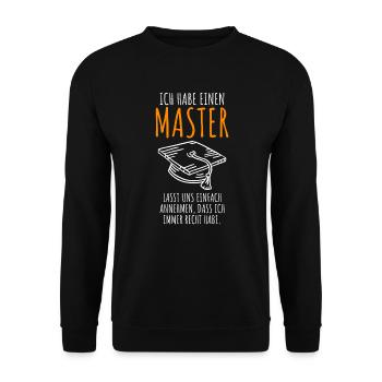 Master Abschluss 2022 Master 2022 Masterabschluss - Unisex Pullover - Schwarz - Vorne - Alina (178cm) & Michal (187cm)