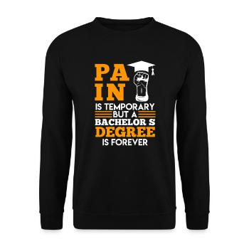 Bachelor's degree is forever Bachelor's degree - Unisex Sweatshirt - black - Front - Alina (178cm) & Michal (187cm)