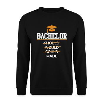 Bachelor Abschluss geschafft! Bachelor - Unisex Pullover - Schwarz - Vorne - Alina (178cm) & Michal (187cm)