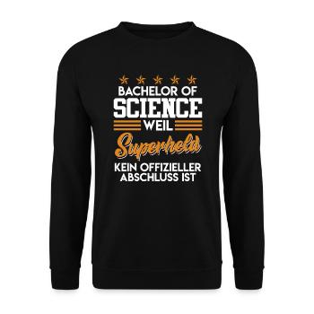 Bachelor of Science Abschluss Bachelor - Unisex Pullover - Schwarz - Vorne - Alina (178cm) & Michal (187cm)