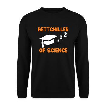 Bachelor Abschluss Bachelor of Science Bettchiller - Unisex Pullover - Schwarz - Vorne - Alina (178cm) & Michal (187cm)