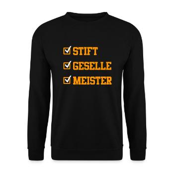 Meisterprüfung bestanden Meister - Unisex Pullover - Schwarz - Vorne - Alina (178cm) & Michal (187cm)