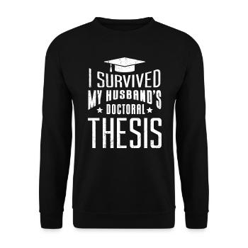 La thèse de doctorat de mon mari survit à son mari - Sweat-shirt Unisexe - noir - Devant - Alina (178cm) & Michal (187cm)