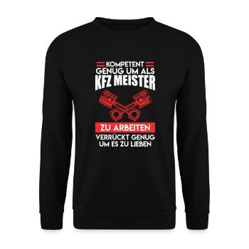 Meisterprüfung bestanden KFZ Meister - Unisex Pullover - Schwarz - Vorne - Alina (178cm) & Michal (187cm)
