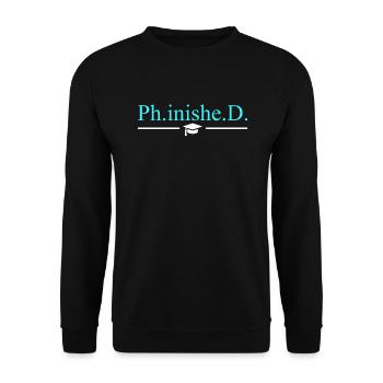 Thèse de doctorat phinished Doctorat Docteur 2022 - Sweat-shirt Unisexe - noir - Devant - Alina (178cm) & Michal (187cm)