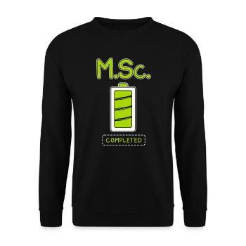 Master of Science completed Master's degree - Unisex Sweatshirt - black - Front - Alina (178cm) & Michal (187cm)